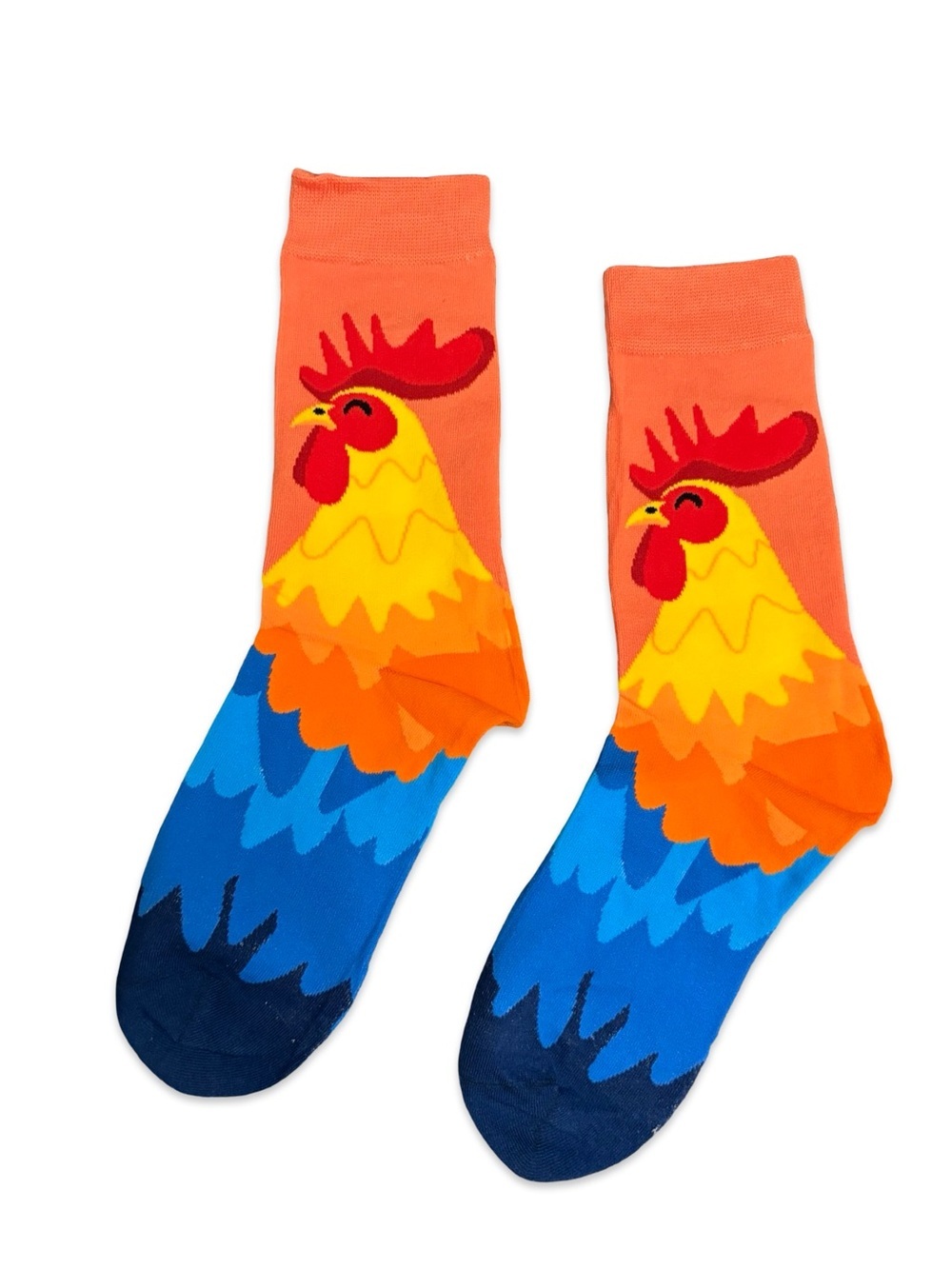 Rooster Colorful Novelty Crew Socks One Size Fits Most